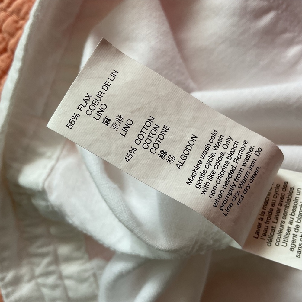 GAP White Drawstring linen blend pants - Women’s Relaxed Straight Leg - Picture 7 of 8